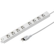 工事物件タップ 電源タップ マグネット 8個口 1m 3ピン 絶縁キャップ付き RoHS対応 アース端子 グレー TAP-KS8-1