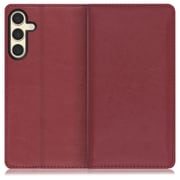 Galaxy S24 用 本革スマホケース/スタンド機能&カードポケット付き ワインレッド WORK10GX-RD-GS24