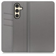 Galaxy S24 用 PUレザースマホケース/スタンド機能&カードポケット付き グレー WORK13GX-NEWGY-GS24
