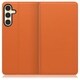 Galaxy S24 用 本革スマホケース/スタンド機能＆カードポケット付き オレンジ WORK16GX-OG-GS24