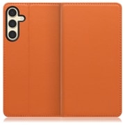 Galaxy S24 用 本革スマホケース/スタンド機能&カードポケット付き オレンジ WORK16GX-OG-GS24