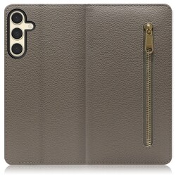 Galaxy S24 用 本革スマホケース/スタンド機能＆カードポケット付き グレージュ WORK27GX-GB-GS24