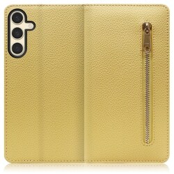 Galaxy S24 用 本革スマホケース/スタンド機能＆カードポケット付き ジャスミンイエロー WORK27GX-YL-GS24