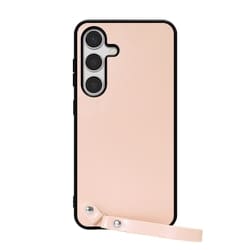 Galaxy S24 用 本革スマホケース/ストラップ＆ストラップホール付き ピーチピンク WORK33GX-PK-GS24