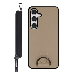 Galaxy S24 用 首掛けスマホケース/ネックストラップ付き ラテブラウン WORK37GX-BN-GS24