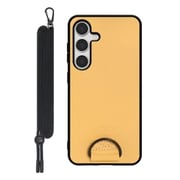 Galaxy S24 用 首掛けスマホケース/ネックストラップ付き イエローベージュ WORK37GX-YL-GS24