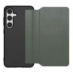 Galaxy S24 用 PUレザースマホケース/ストラップホール＆カードポケット付き エバーグリーン WORK38GX-EG-GS24