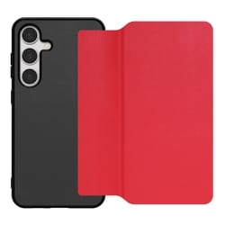Galaxy S24 用 PUレザースマホケース/ストラップホール＆カードポケット付き スカーレット WORK38GX-RD-GS24