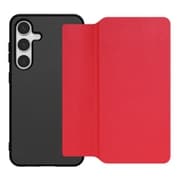 Galaxy S24 用 PUレザースマホケース/ストラップホール&カードポケット付き スカーレット WORK38GX-RD-GS24