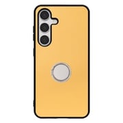 Galaxy S24 用 本革スマホケース/スタンド機能&ストラップホール付き イエローベージュ WORK48GX-YL-GS24