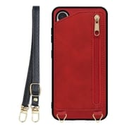 Galaxy S24 用 背面型スマホショルダーケース/ロングストラップ&カードポケット付き ロイヤルレッド WORK54GX-RD-GS24