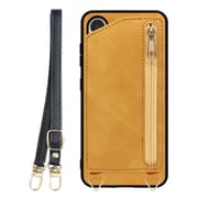 Galaxy S24 用 背面型スマホショルダーケース/ロングストラップ&カードポケット付き ゴールデンイエロー WORK54GX-YL-GS24