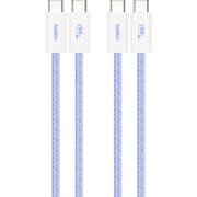 BoostCharge 60W USB-C to Cソフトケーブル 1.5M 2本セット ブルー CAB018QC05BL2PK