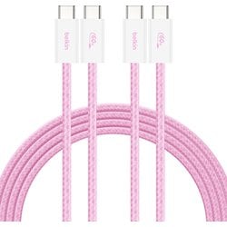 BoostCharge 60W USB-C to Cソフトケーブル 1.5M 2本セット ピンク CAB018QC05PK2PK