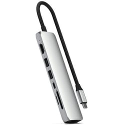 7-in-1 USB-C Slim Multiport Adapter with Ethernet Silver PST-P7SS