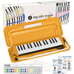 鍵盤ハーモニカ Melody Piano（メロディピアノ） 32鍵 ドレミ表記シール/クロス/お名前シール付き P3001-32K/MUSTARD