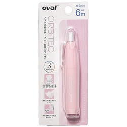 OVALノック式修正テープ（つめ替えタイプ） 5mm×6m パステル ピンク MQR-506B-PP