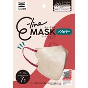 E-lineマスク ベージュ×ワインレッド 7枚入り