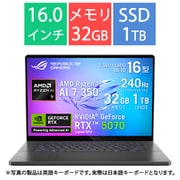 ゲーミングノートPC/ROG Zephyrus G16/16型/Ryzen AI 7 350/メモリ 32GB/SSD 1TB/GeForce RTX 5070/Windows 11 Home/エクリプスグレー GA605KP-AI7R5070G