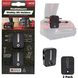 StubbyビットホルダーミルウォーキーM18用（2個入り）ブラック BH-M18-S-BLK-2
