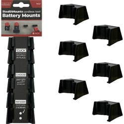 バッテリーマウントミルウォーキー12V用（6個入り）ブラック BM-MW12-BLK-6