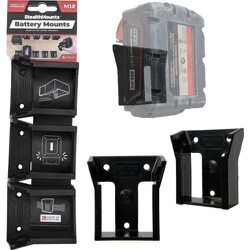 バッテリーマウントミルウォーキーM18用（6個入り）ブラック BM-MW18-BLK-6