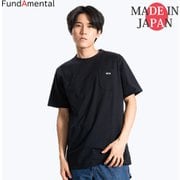 FL24SS-004 [Tシャツ ポケット付き 半袖 メンズ 厚手 黒 大きいサイズ ポケットTシャツ 刺繍 ワンポイント ブラック XL]