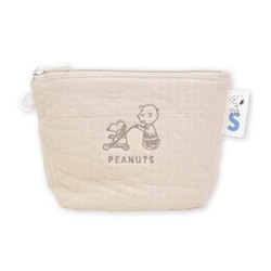SPIK-380 PEANUTS スヌーピー スタンドポーチ カート / ベージュ