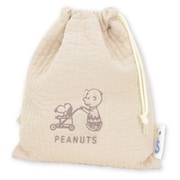 SPIK-383 PEANUTS スヌーピー メッシュ付き巾着 カート / ベージュ