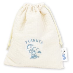 SPIK-384 PEANUTS スヌーピー メッシュ付き巾着 抱っこ / ホワイト