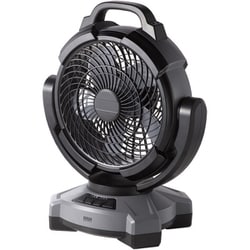 作業用ファン 充電/電源接続両対応 180°首振り機能 バッテリー内蔵式 ACアダプタ付き ブラック FAN-W1BK