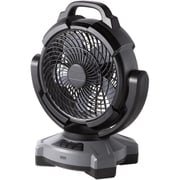 作業用ファン 充電/電源接続両対応 180°首振り機能 バッテリー内蔵式 ACアダプタ付き ブラック FAN-W1BK