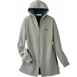【FILA】防風ロング丈パーカー Mサイズ グレー fr961134 961134007