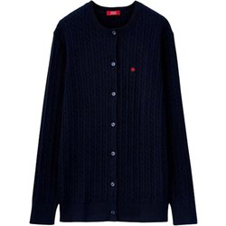 【ポロ・ビーシーエス】ケーブル柄ニットカーディガン Lサイズ ネイビー fr961727 961727005
