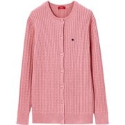 【ポロ・ビーシーエス】ケーブル柄ニットカーディガン Lサイズ ピンク fr961727 961727008