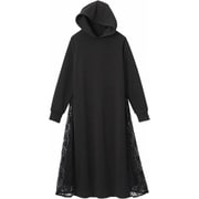 バックレースパーカーワンピース LLサイズ ブラック fr961816 961816009