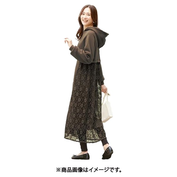 バックレースパーカーワンピース Lサイズ モカ fr961816 961816002