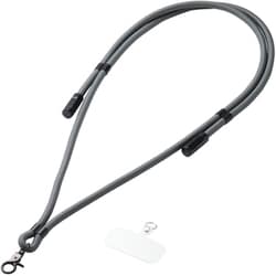 P-STSDH1CC08BK [スマホストラップ ケーブル 2in1（ショルダーストラップ/充電ケーブル） USB Type-C to C 1.5m PD 60W 急速充電 ストラップシート付 首掛け/肩掛け ブラック]
