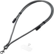 P-STSDH1CC08BK [スマホストラップ ケーブル 2in1（ショルダーストラップ/充電ケーブル） USB Type-C to C 1.5m PD 60W 急速充電 ストラップシート付 首掛け/肩掛け ブラック]