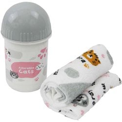 抗菌 おしぼりセット ネコのあつまり やわらかい肌触り 綿100％ P-3700