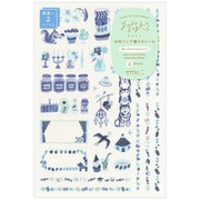 シール ゆるログ 青い北欧柄 2枚入 82703006