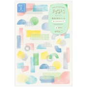 シール ゆるログ コラージュ 水彩モチーフ柄 2枚入 82706006