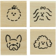 #手帳はんこ部 4個セット 犬のお顔 0409-026