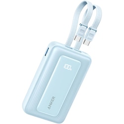 モバイルバッテリー Anker Zolo Power Bank （10000mAh 35W Built-In Dual USB-Cケーブル） ブルー A1680N32