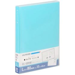フォトアルバム ビュートクリア Lサイズ 80枚収納 ライトブルー ABTC-L80LB