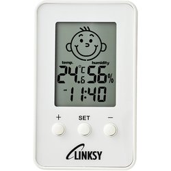 時計付き温度湿度計 ホワイト TH703W