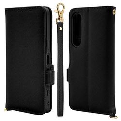 Xperia 1 VII 手帳型ケース カード入れ おしゃれ スタンド機能 シンプル ハンドストラップ付き マグネット式 ブラック 8788XP17BHSBK