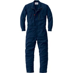 ストレッチつなぎ服 ネイビーブルー 5Lサイズ 23041-001-5L