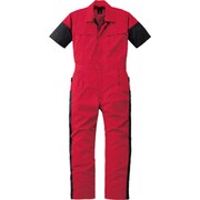 半袖つなぎ服 レッド 4L 257-005-4L