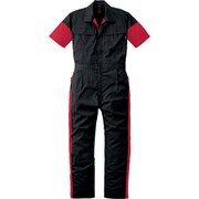 半袖つなぎ服 ブラック S 257-006-S